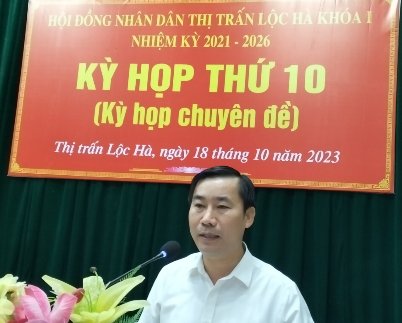 HỘI ĐỒNG NHÂN DÂN THỊ TRẤN LỘC HÀ KHÓA I NHIỆM KỲ 2021 - 2026 TỔ CHỨC KỲ HỌP CHUYÊN ĐỀ THỨ 10.